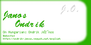 janos ondrik business card